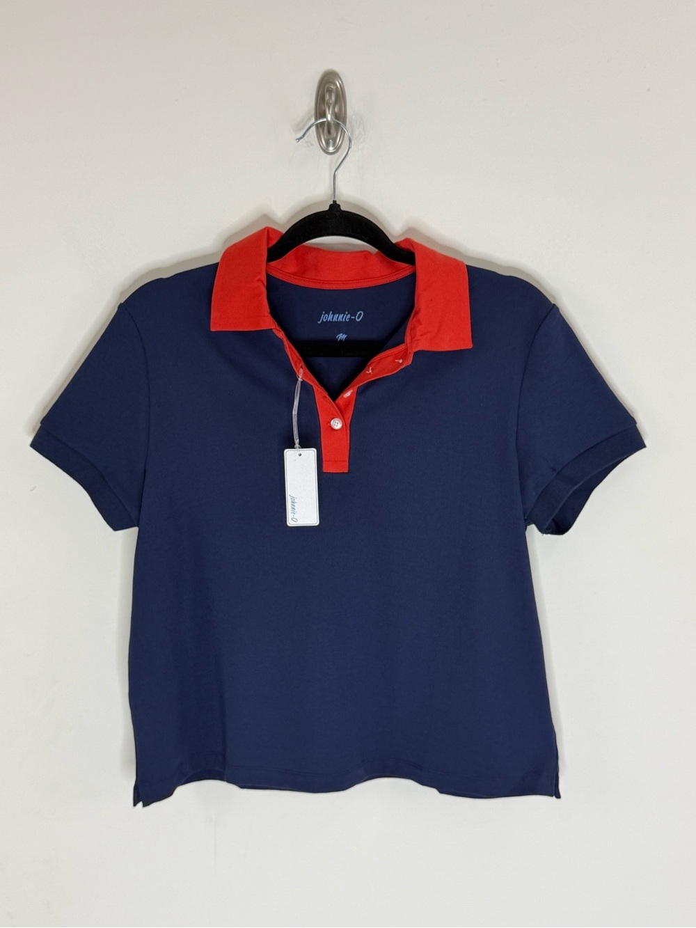 johnnie-O Navy Polo Top with Red Collar